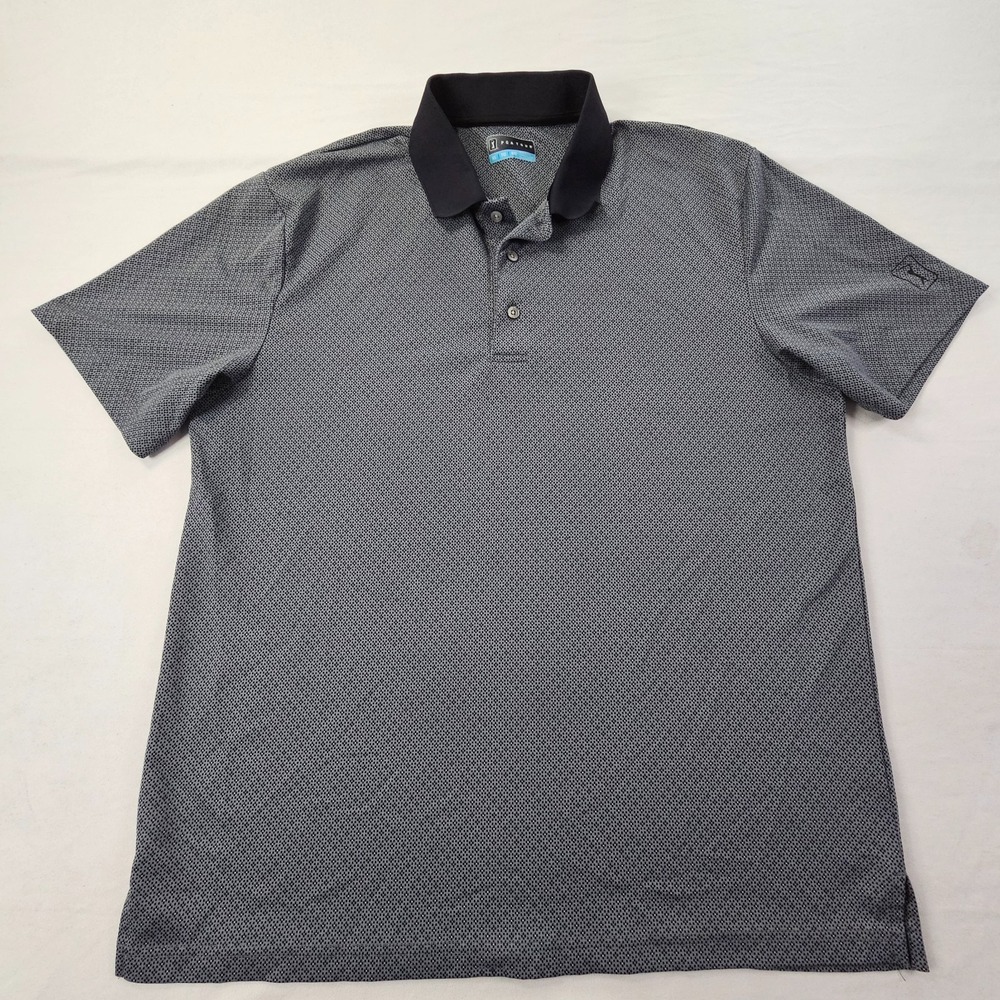 PGA Tour Gray Short Sleeve Performance Polo Shirt Men's XL